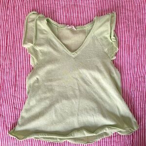 Preppy green ruffle top